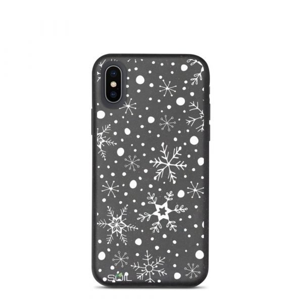 White Snowflakes - Biodegradable iPhone Case - biodegradable iphone case iphone xxs 5feb95bc52943 - SoilCase - Eco-Friendly, Sustainable, Biodegradable & Compostable phone case for iPhone