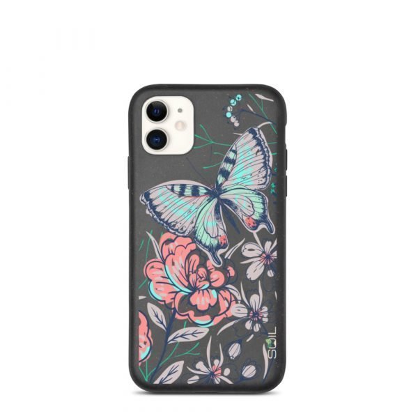 Butterfly & Flowers - Biodegradable phone case - biodegradable iphone case iphone 11 case on phone 6055b6f3cc1e2 - SoilCase - Eco-Friendly, Sustainable, Biodegradable & Compostable phone case for iPhone