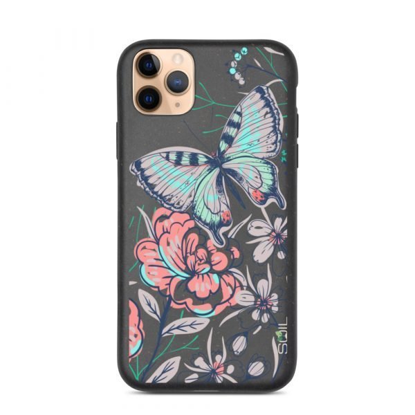 Butterfly & Flowers - Biodegradable phone case - biodegradable iphone case iphone 11 pro max case on phone 6055b6f3cc27e - SoilCase - Eco-Friendly, Sustainable, Biodegradable & Compostable phone case for iPhone