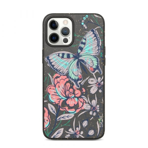 Butterfly & Flowers - Biodegradable phone case - biodegradable iphone case iphone 12 pro max case on phone 6055b6f3cc175 - SoilCase - Eco-Friendly, Sustainable, Biodegradable & Compostable phone case for iPhone