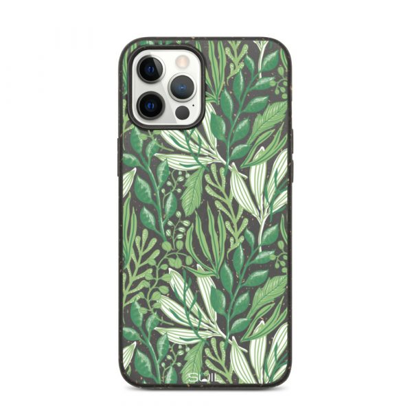 Green Jungle Leaves - Biodegradable iPhone case - biodegradable iphone case iphone 12 pro max case on phone 605e490b4e702 - SoilCase - Eco-Friendly, Sustainable, Biodegradable & Compostable phone case for iPhone