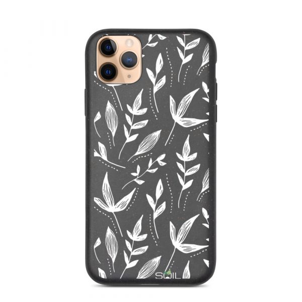 White Leaves Pattern - Biodegradable iPhone case - biodegradable iphone case iphone 11 pro max case on phone 60670f2675ca5 - SoilCase - Eco-Friendly, Sustainable, Biodegradable & Compostable phone case for iPhone