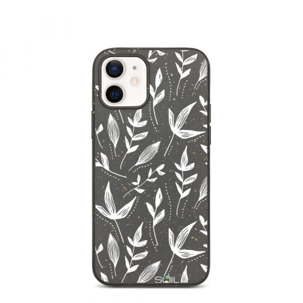 White Leaves Pattern - Biodegradable iPhone case - biodegradable iphone case iphone 12 case on phone 60670f2675d1b - SoilCase - Eco-Friendly, Sustainable, Biodegradable & Compostable phone case for iPhone