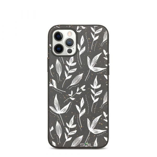 White Leaves Pattern - Biodegradable iPhone case - biodegradable iphone case iphone 12 pro case on phone 60670f2675db7 - SoilCase - Eco-Friendly, Sustainable, Biodegradable & Compostable phone case for iPhone
