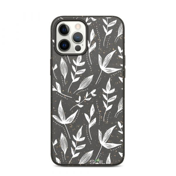 White Leaves Pattern - Biodegradable iPhone case - biodegradable iphone case iphone 12 pro max case on phone 60670f267599e - SoilCase - Eco-Friendly, Sustainable, Biodegradable & Compostable phone case for iPhone