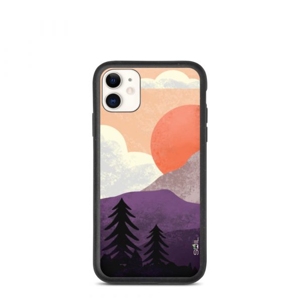 Mountain Sunset - Biodegradable iPhone Case - biodegradable iphone case iphone 11 case on phone 60a3a1f996ea2 - SoilCase - Eco-Friendly, Sustainable, Biodegradable & Compostable phone case for iPhone