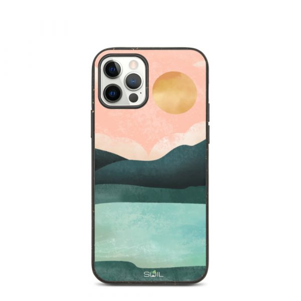 Mountain Lake Sunset - Eco-Friendly Biodegradable iPhone Case - biodegradable iphone case iphone 12 pro case on phone 60a3a3ae4dfc7 - SoilCase - Eco-Friendly, Sustainable, Biodegradable & Compostable phone case for iPhone