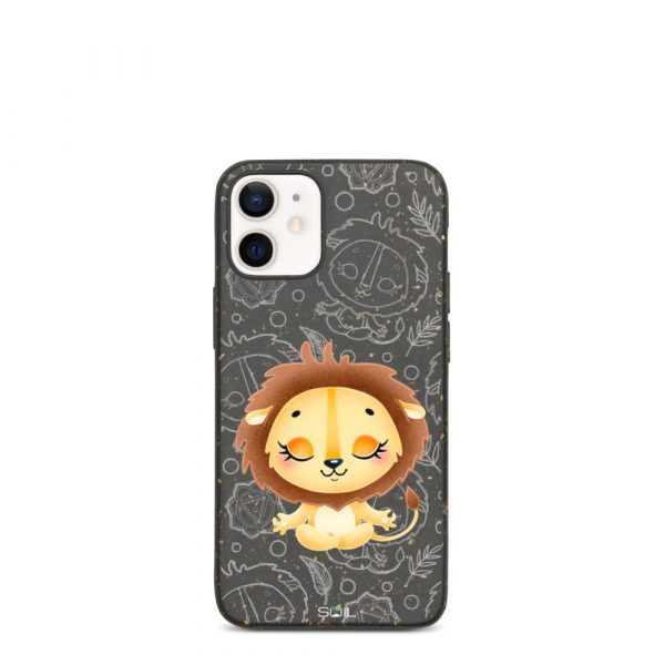 Baby Lion- Yoga Kids - Biodegradable iPhone Case - biodegradable iphone case iphone 12 mini case on phone 60b8e77a6bf61 - SoilCase - Eco-Friendly, Sustainable, Biodegradable & Compostable phone case for iPhone