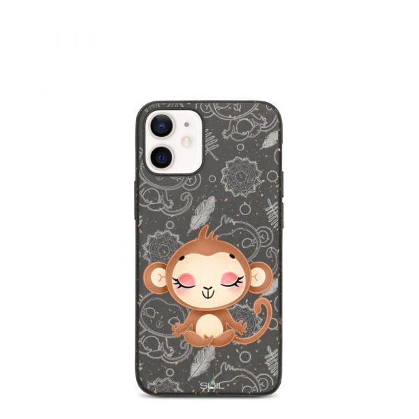 Baby Monkey - Yoga Kids - Eco-Friendly Biodegradable iPhone Case - biodegradable iphone case iphone 12 mini case on phone 60b8e8506cf71 - SoilCase - Eco-Friendly, Sustainable, Biodegradable & Compostable phone case for iPhone