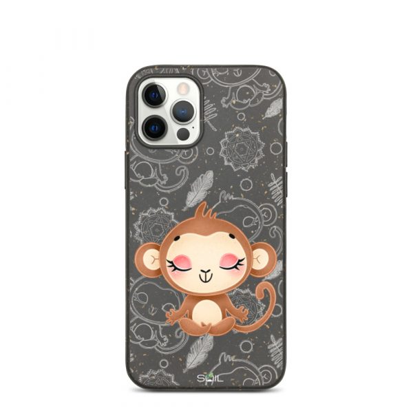 Baby Monkey - Yoga Kids - Eco-Friendly Biodegradable iPhone Case - biodegradable iphone case iphone 12 pro case on phone 60b8e8506d03a - SoilCase - Eco-Friendly, Sustainable, Biodegradable & Compostable phone case for iPhone