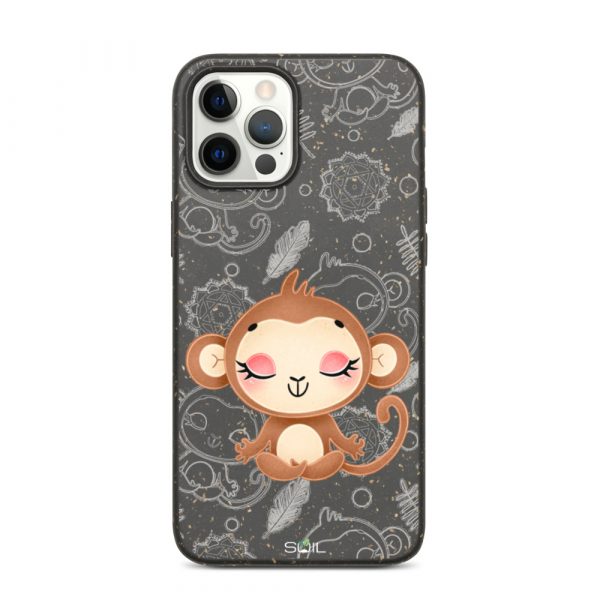Baby Monkey - Yoga Kids - Eco-Friendly Biodegradable iPhone Case - biodegradable iphone case iphone 12 pro max case on phone 60b8e8506cb58 - SoilCase - Eco-Friendly, Sustainable, Biodegradable & Compostable phone case for iPhone